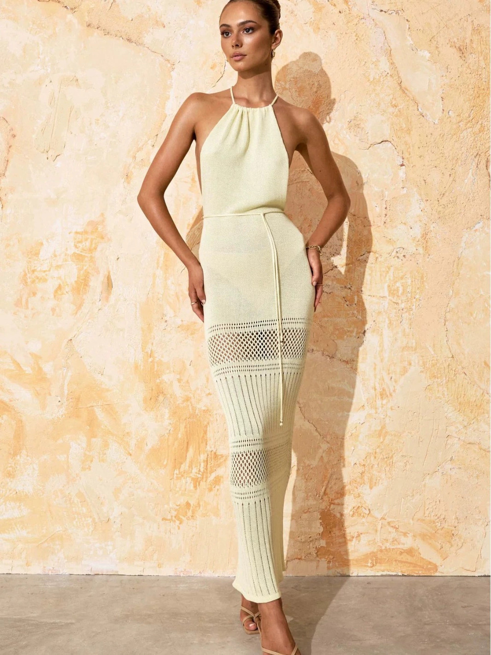 Zara Resort Spaghetti Strap Backless Maxi Dress Side Slit Sun Protection